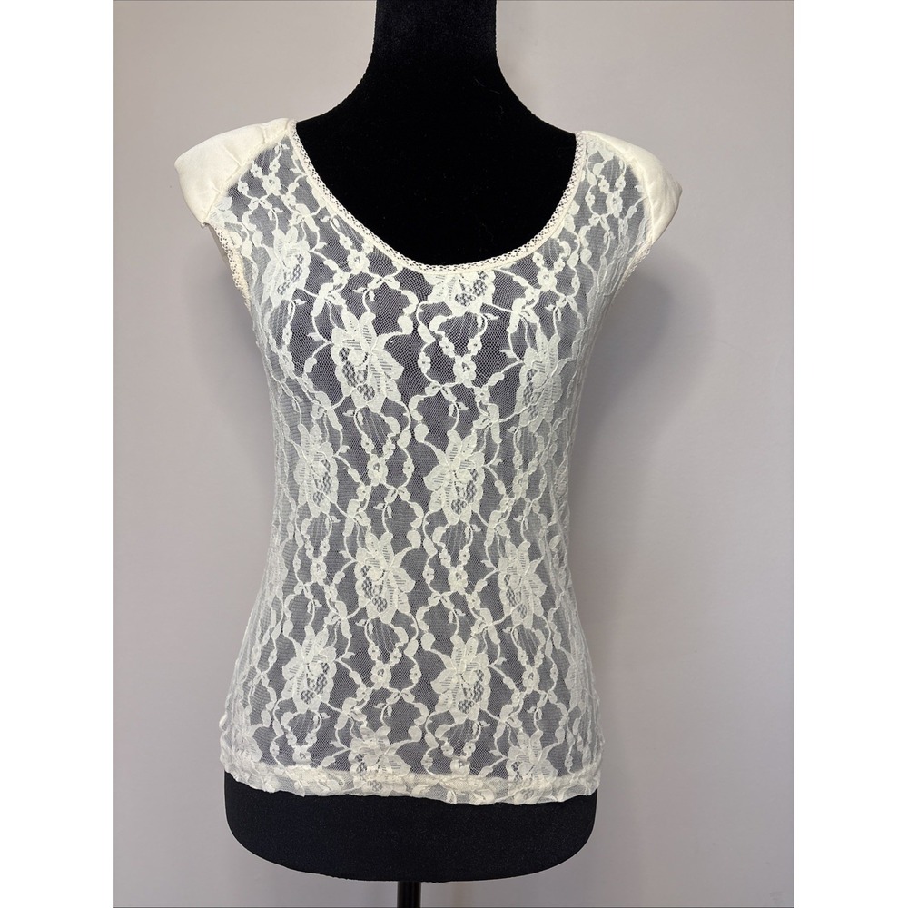 Vintage 70s Victoria's Secret Ivory‎ Lace Camisole Union Made ILGWU USA Small